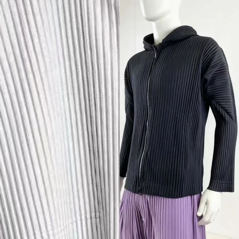 

Miyake Мужская плиссированная куртка-кардиган на молнии, свитер с капюшоном, складная куртка, свободная повседневная куртка 2200, осень-зима, новая индивидуальность