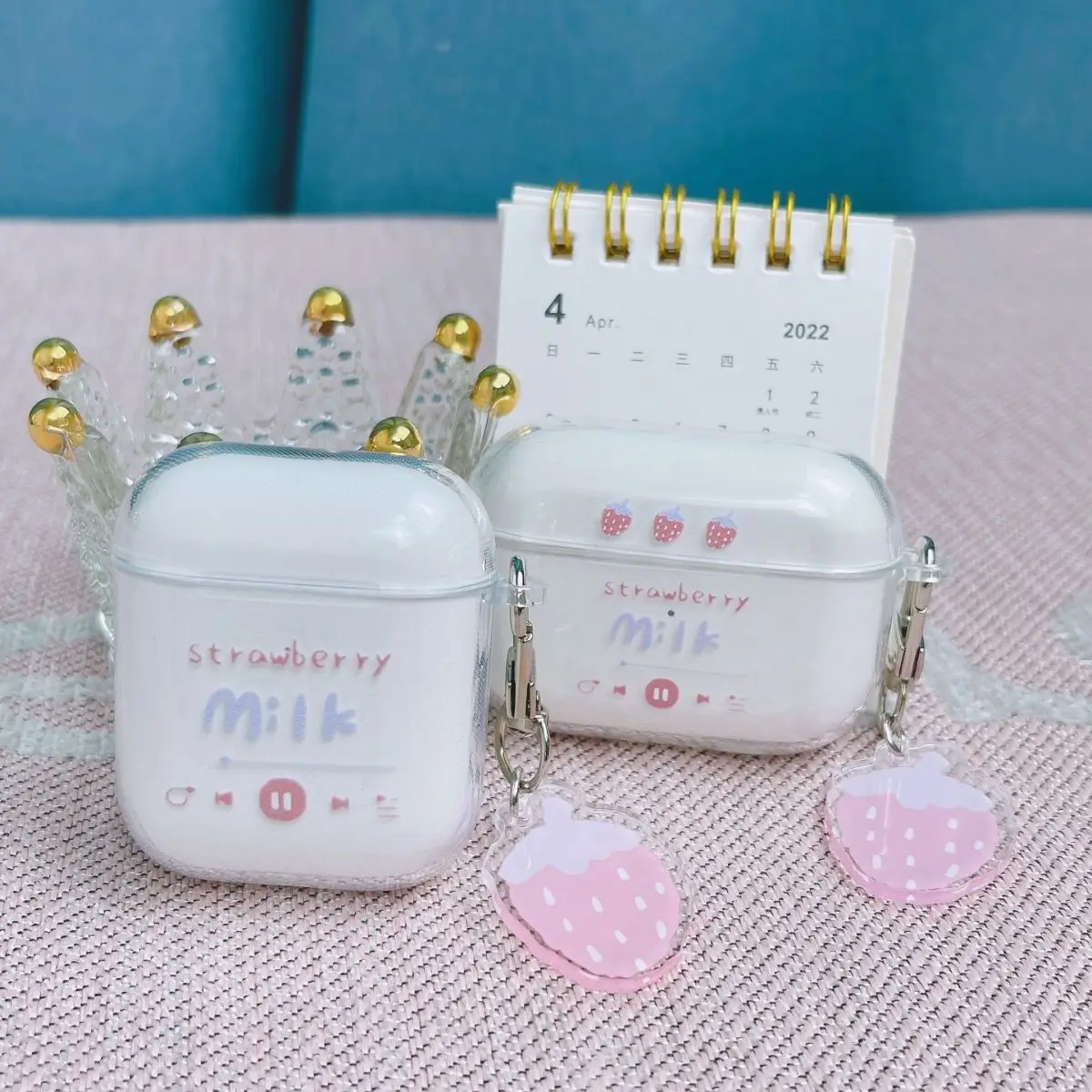 ل أبل AirPods4 3 2 1 AirPods Pro Pro 2 سماعات الأذن حافظة شفافة الزهور الفاكهة الغيوم الفراولة الخوخ ستار جوز الهند غطاء ناعم