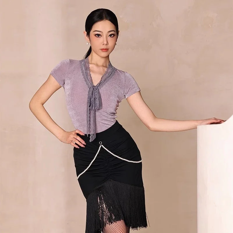 

Fashion Modern Dancing Clothes Women'S Latin Dance Performance Costume Adults Ballroom Dance Training Suits Stage Wear