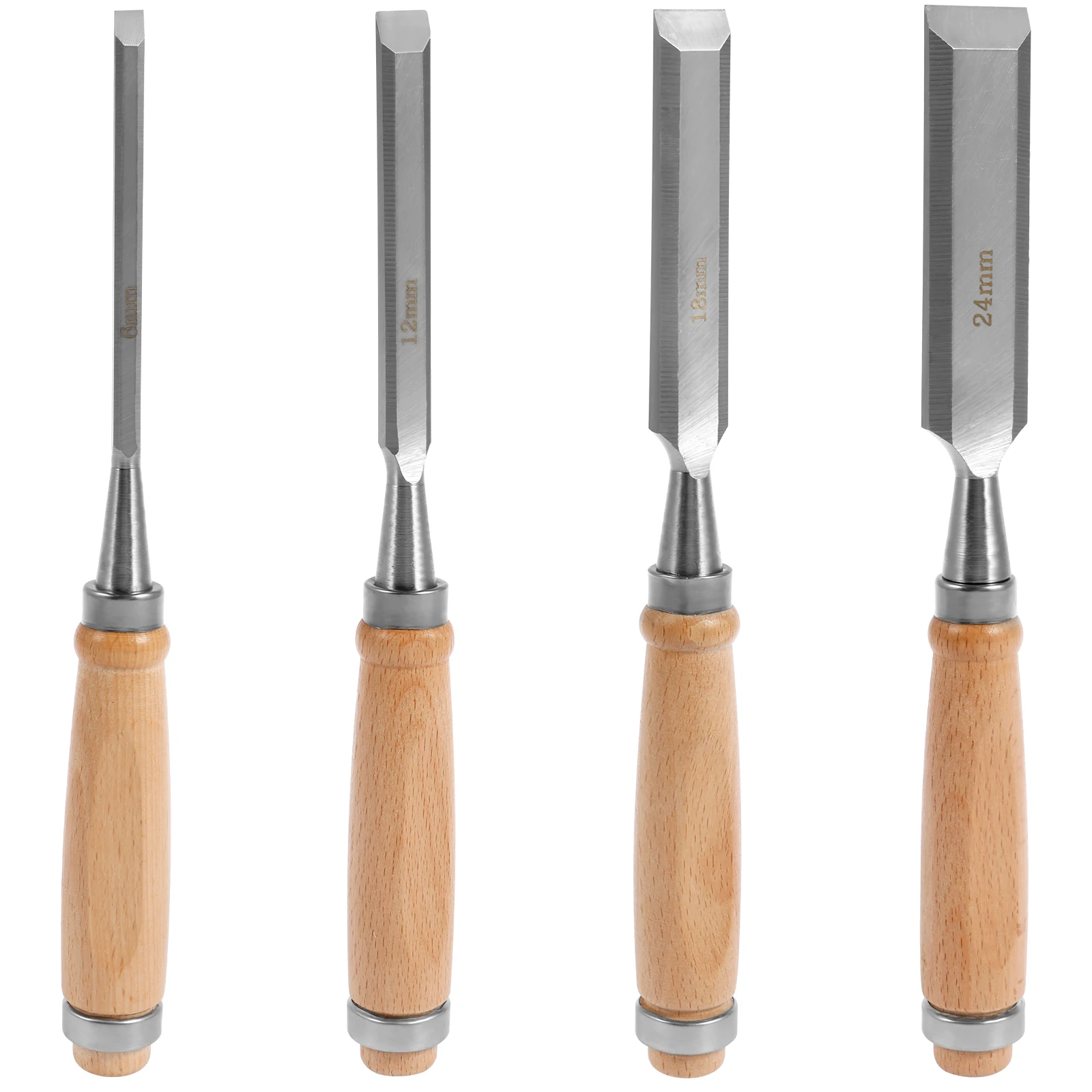 

4Pcs Wood Chisel Set Chrome Vanadium Woodworking Chisel Tool Multipurpose Wood Whittling Cutter with Anti Slip Handle Carpenter