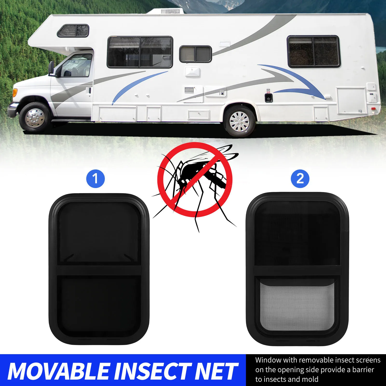 700*350 мм RV закругленные Вертикальные Раздвижные окна закаленное стекло Горизонтальное раздвижное Стекло Замена с отделкой насекомых экран