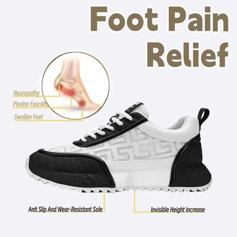 

LiveDay Men's Chunky Sneakers Casual Breathable Sports Running Shoes Designer Lace-Up Non Slip Platform Vulcanized Zapatillas