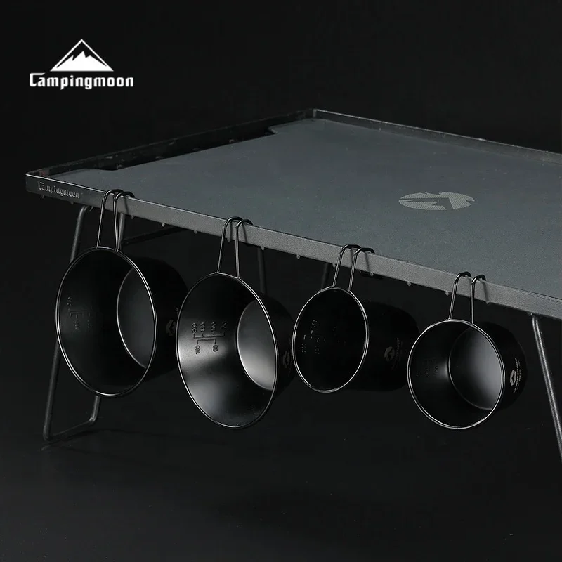 BKS190 كوب تخييم من الفولاذ المقاوم للصدأ مطلي بالتيتانيوم الأسود كوب بيرة الثلج لا كوب ماء للشرب متداخل للتخزين وسهل الحمل #6