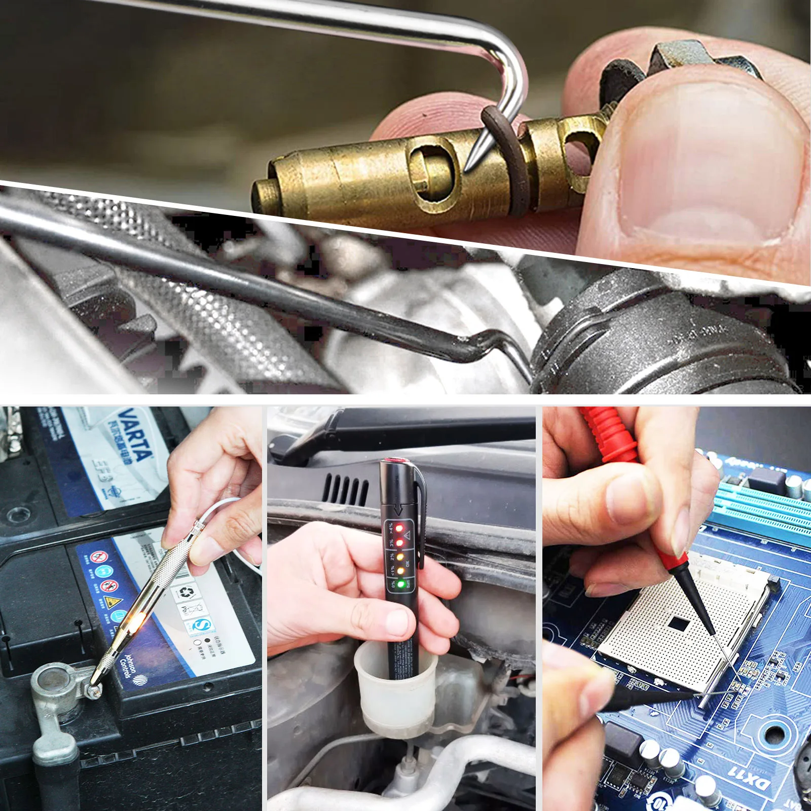 Car Terminal Removal Tools Kit Electrical Wire Harness Crimp Connector Pin Extractor Light Tester Cable Cutter Pliers Stripper