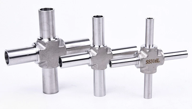 6 8 10 12 mm 1/4 3/8 1/2 3/4 Zoll automatisches Schweiß kreuz 4-Wege-Rohrverschraubung 316l Edelstahl ba Klasse – Detail 5