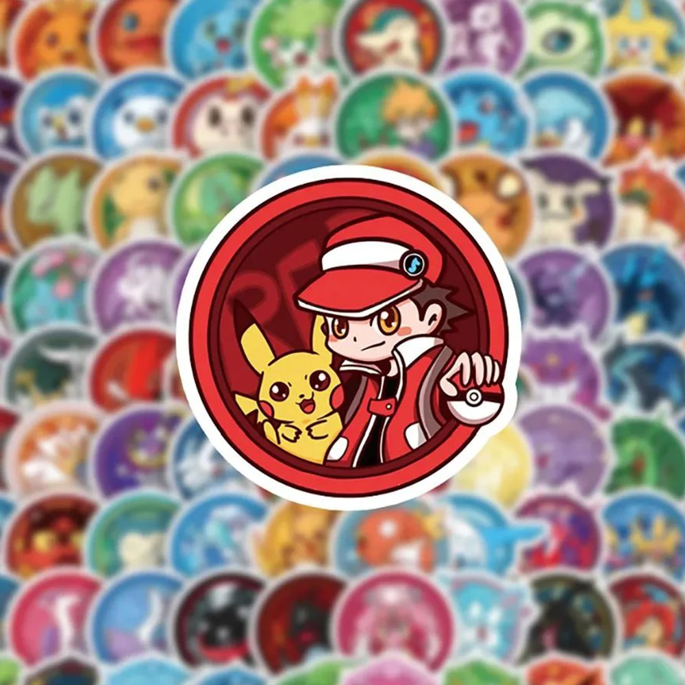 

10/30/50/100pcs Anime Pokemon Cute Stickers Kawaii Pikachu Eevee Psyduck Cartoon Decals Stationery Phone Car Classic Sticker Toy