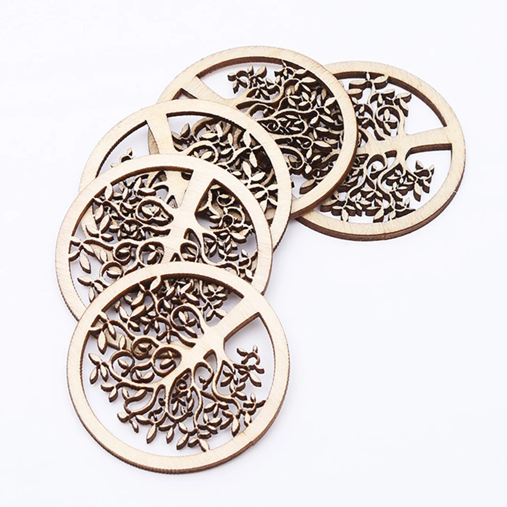

10pcs Round Wood Slice Pieces Smooth Surface Vintage Ornaments DIY Craft Material Wooden Discs Circle Projects