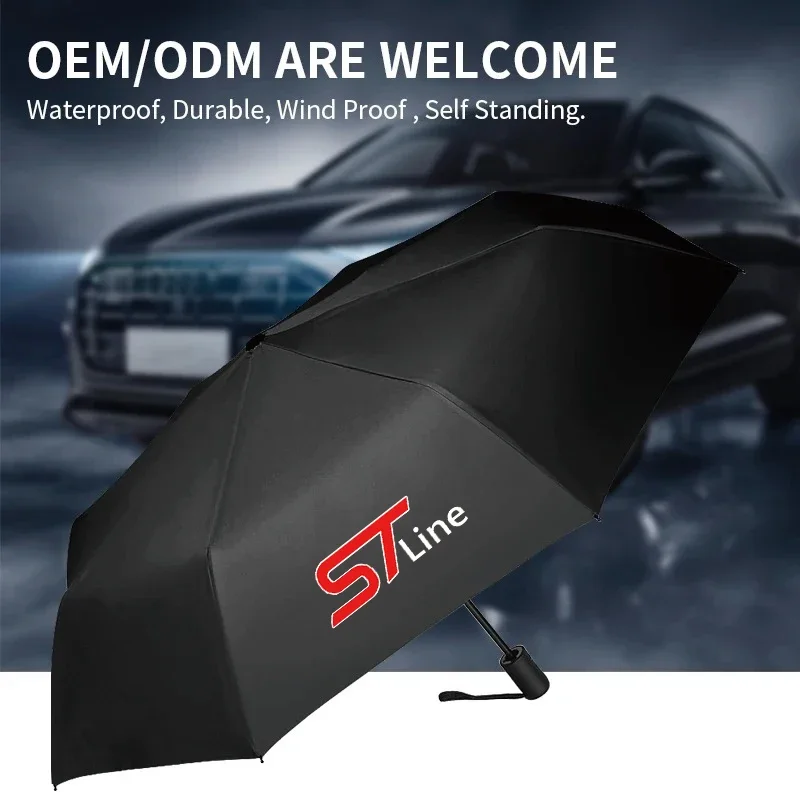 1pcs Car Fully Automatic Folding Windproof Umbrella Sunshade for FORD ST Line Focus x 2 3 Kuga FIESTA MONDEO Car Accessories