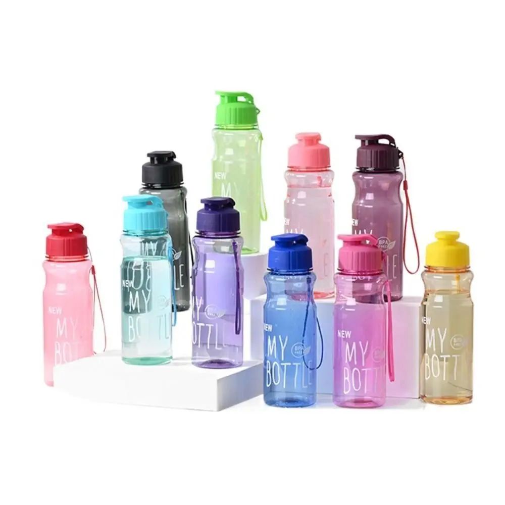 Kitchen Couple Water Cup Leak Proof Transparent PET With Rope Water Container Cup Sports Water Cup Sport Water Bottle