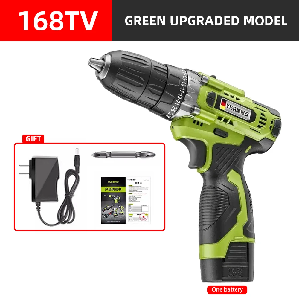 Electric Drill Impact Drill Cordless Electric Screwdriver Household Brushless Drill Multifunctional Handheld Electric Hammer