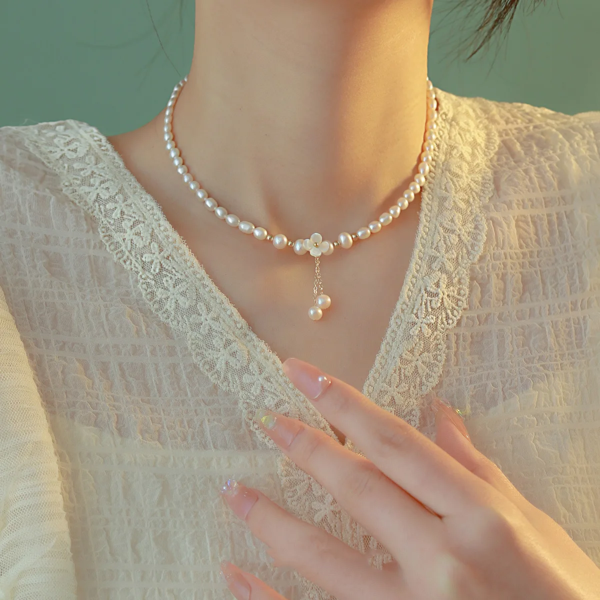 

Sweet Flower High Quality Natural Freshwater Pearl 14K Gold Filled Lady Necklace Jewelry Women Birthday Gifts No Fade 2026 New