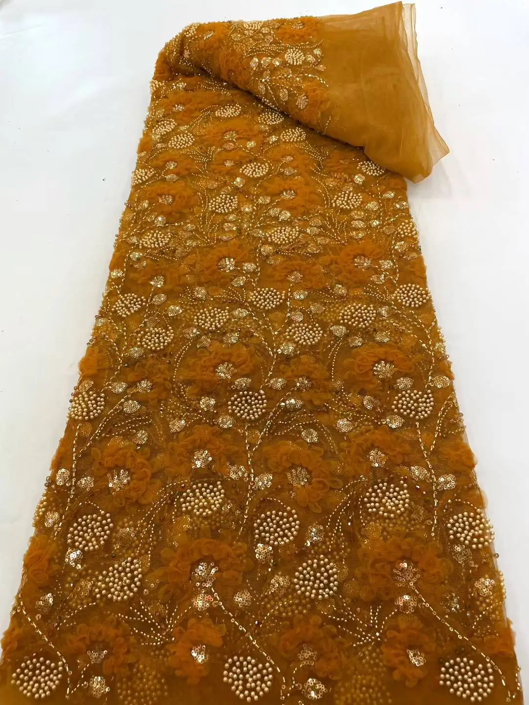 Африканская кружевная ткань высокого качества, вышитая сетка 2025 года, нигерийская кружевная ткань с блестками, 5 ярдов, французское праздничное платье для шитья женщин