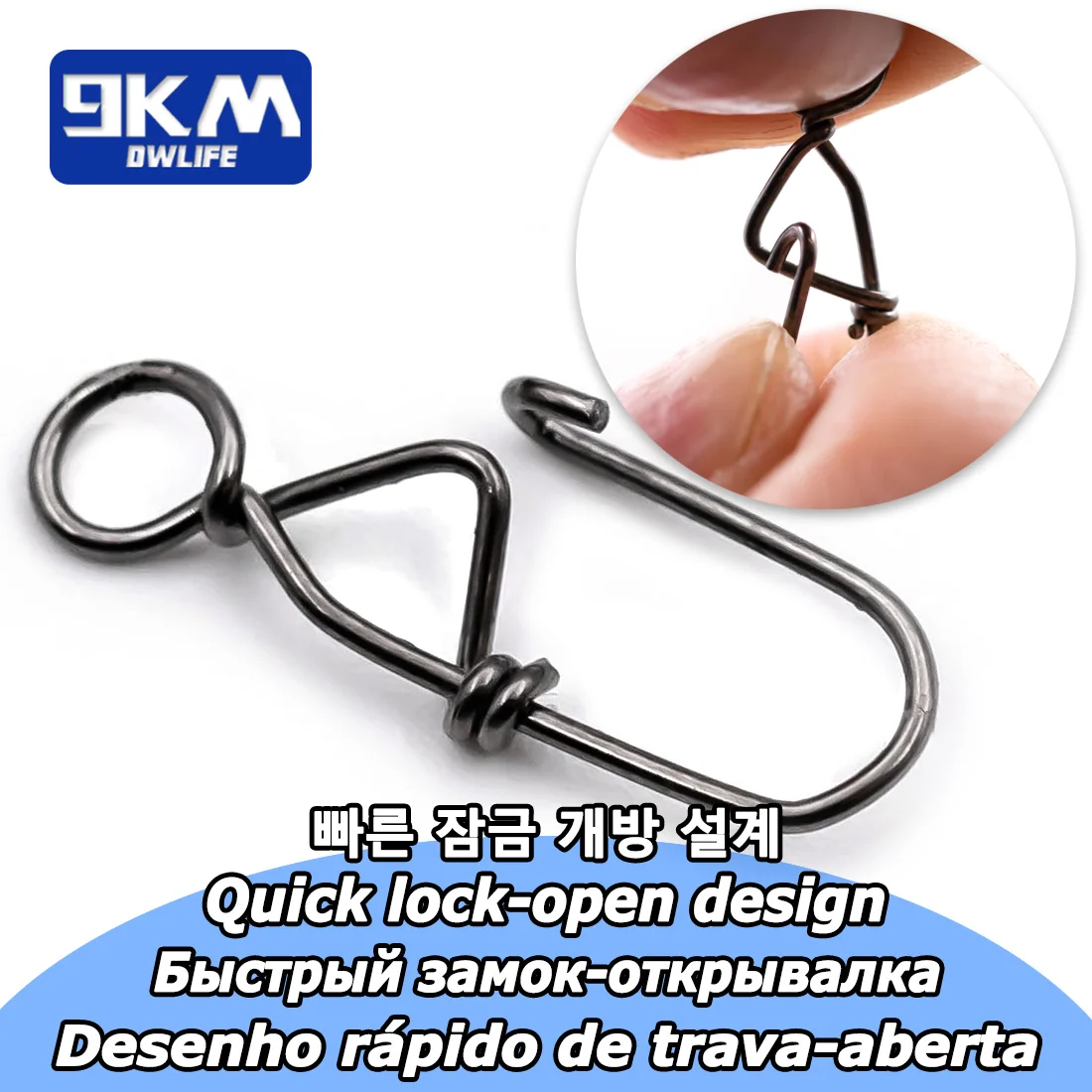 Fishing Snaps 50~200Pcs Duo Lock Snap Stainless Stee Fishing Lure Swivel Connector Freshwater Bass Fishing Fast Clips Tackle image 4