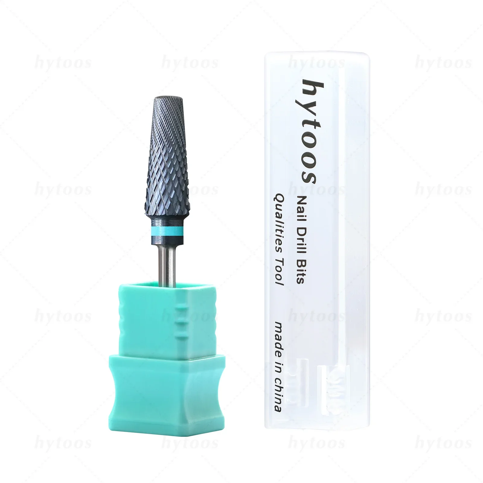 HYTOOS Safety 5 in 1 Pro Nail Drill Bits DLC/Titanium Carbide Tapered Nail Bit for Gel Removal File Drills Accessories Tools