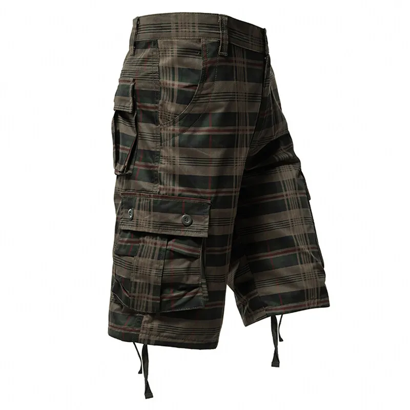 New Summer Men Cotton Cargo Shorts Jogger Pants Man Multi pockets Casual Tooling Shorts Good Quality Male Shorts Pants NO Belts