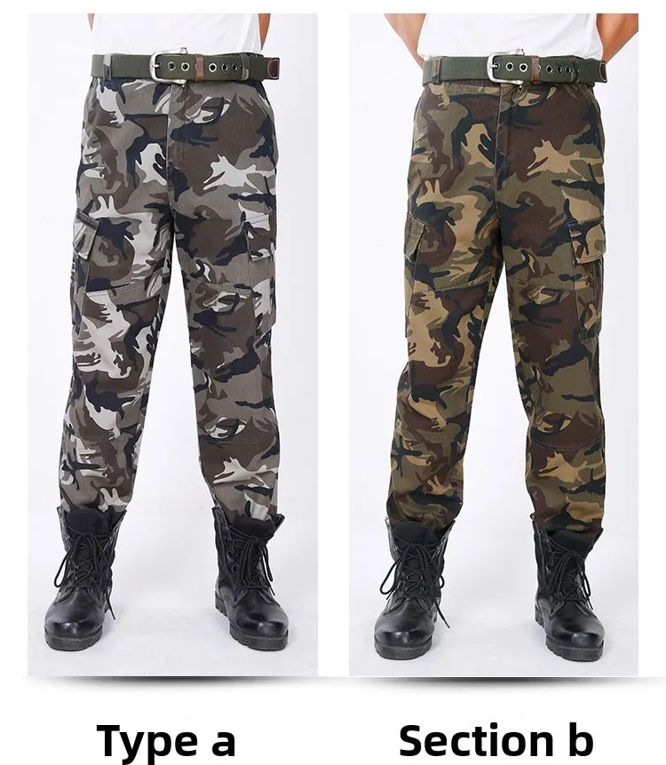 Men's Work Uniform Pants Loose Thickened Camouflage Long Trousers Spring Autumn Dirt Resistant Thickened Factory Workshop Wor...
