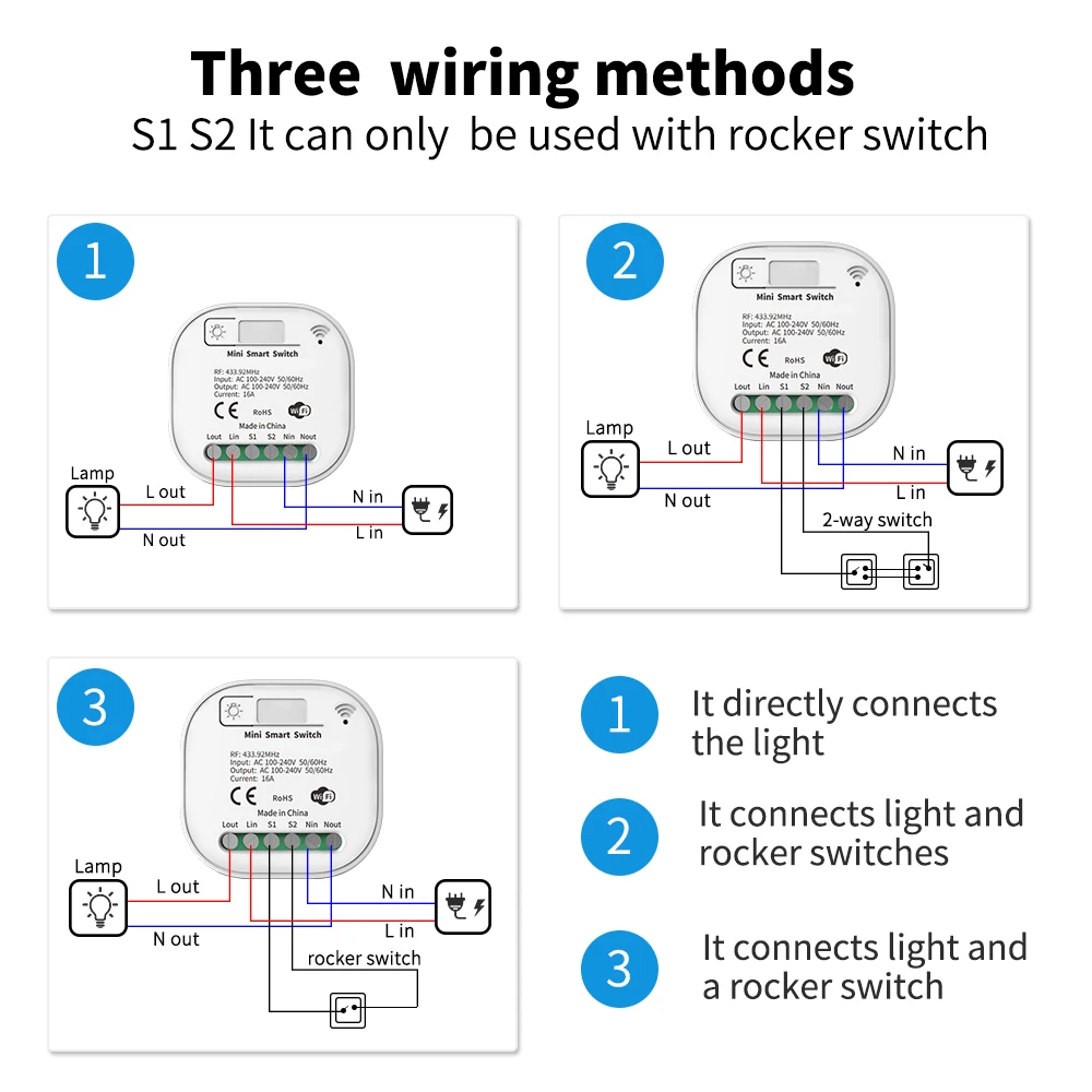 SIXWGH Wireless Intelligent Switch Set 433MHz Self Powered Remote Control Living Room Outdoor Light Switch Wall Installation