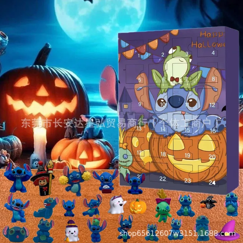 2024 Anime Stitch nowa lalka świąteczny kalendarz adwentowy Halloween odliczanie Kawaii kreatywna figurka dla dzieci prezenty kolekcjonerskie zabawka