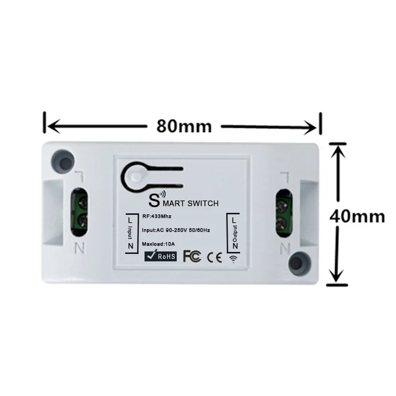 GERMA 433MHz AC 110V 220V 1 CH moduł odbiorczy przekaźnika RF uniwersalny bezprzewodowy pilot przełącznik dla lampy LED wentylatory DIY