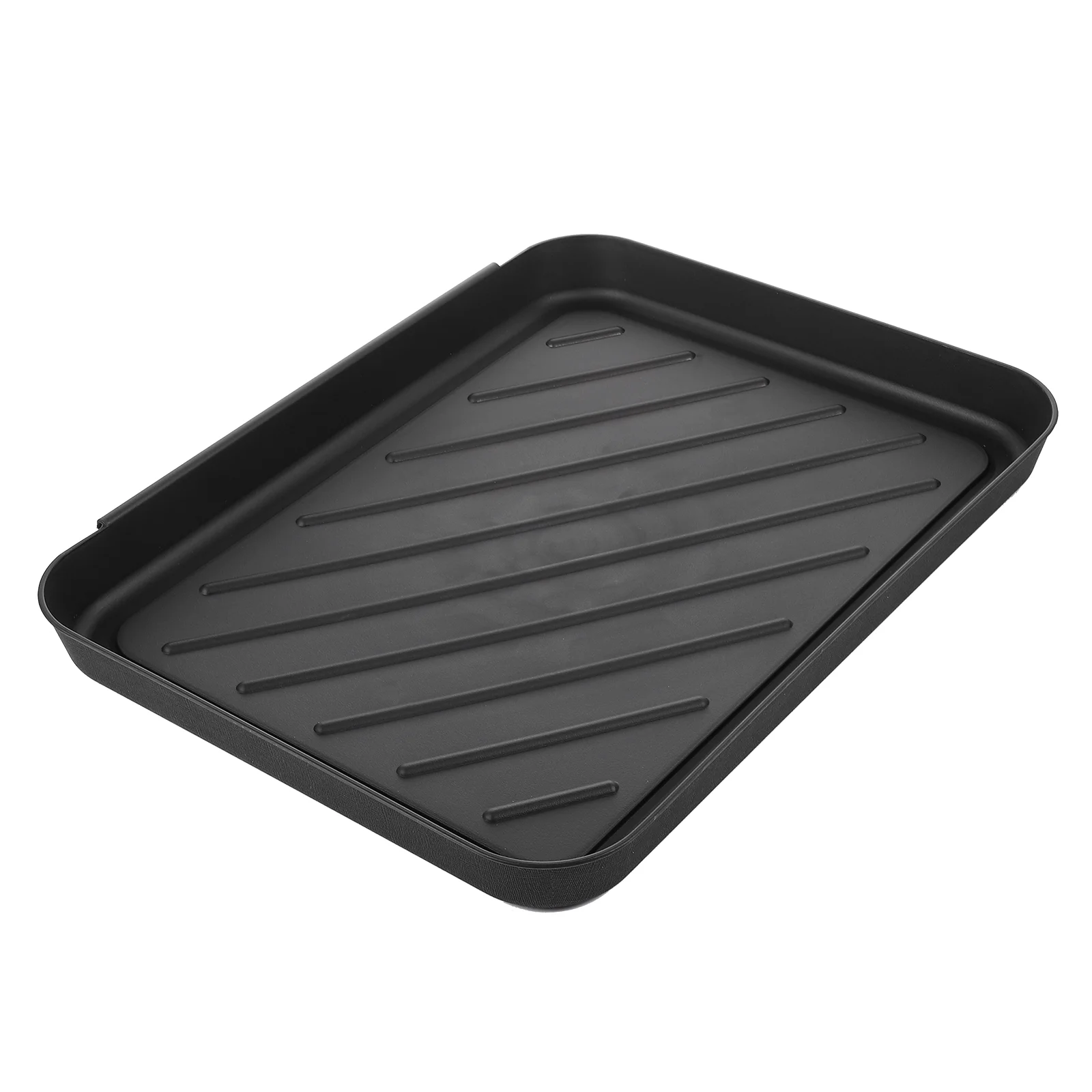 

Plastic Shoe Tray Bins Black Striped Eco Friendly Multipurpose Storage Plates For Living Room Hallway Kitchen Car Trunk