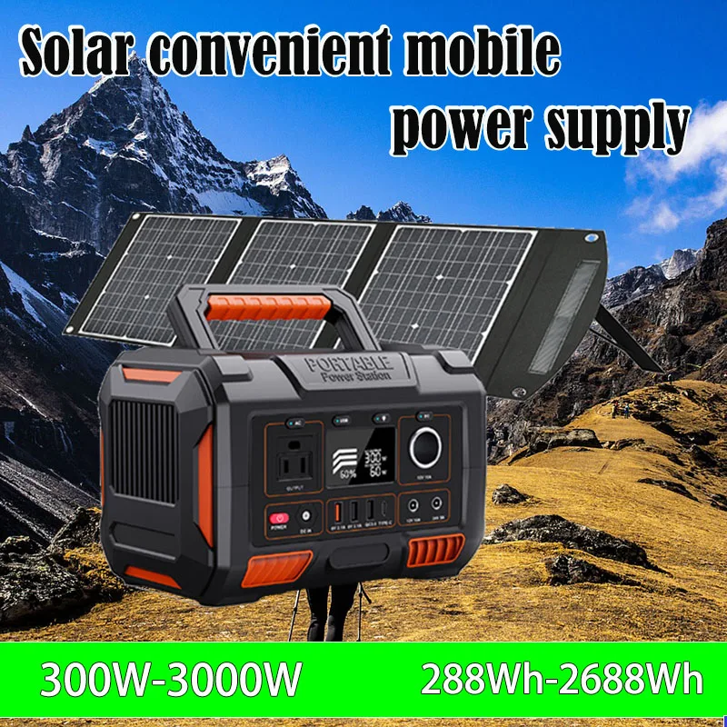 3000W Portable Power Station 2016Wh Solar Generator Battery with Solar Panel 3000W Complete kit for Home