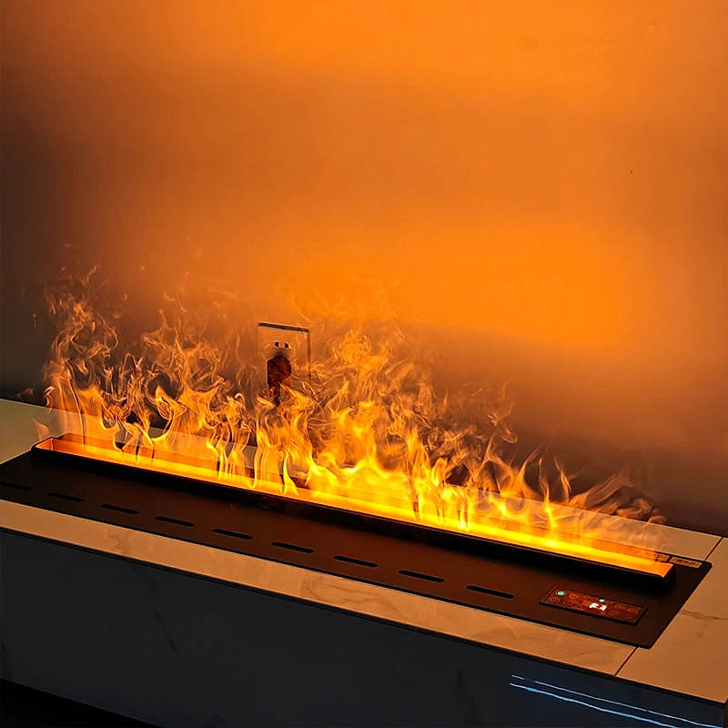 Decorative vapor fireplace led light 3d water steam electric fire place wall mounted app remote built in 3d electric fireplace