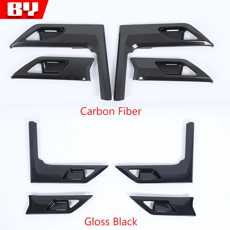 

For Lexus GX 550 2024 2025 ABS Carbon Fiber/Gloss Black Car Inner Door Handle Bowl Protection Sticker Car Accessories