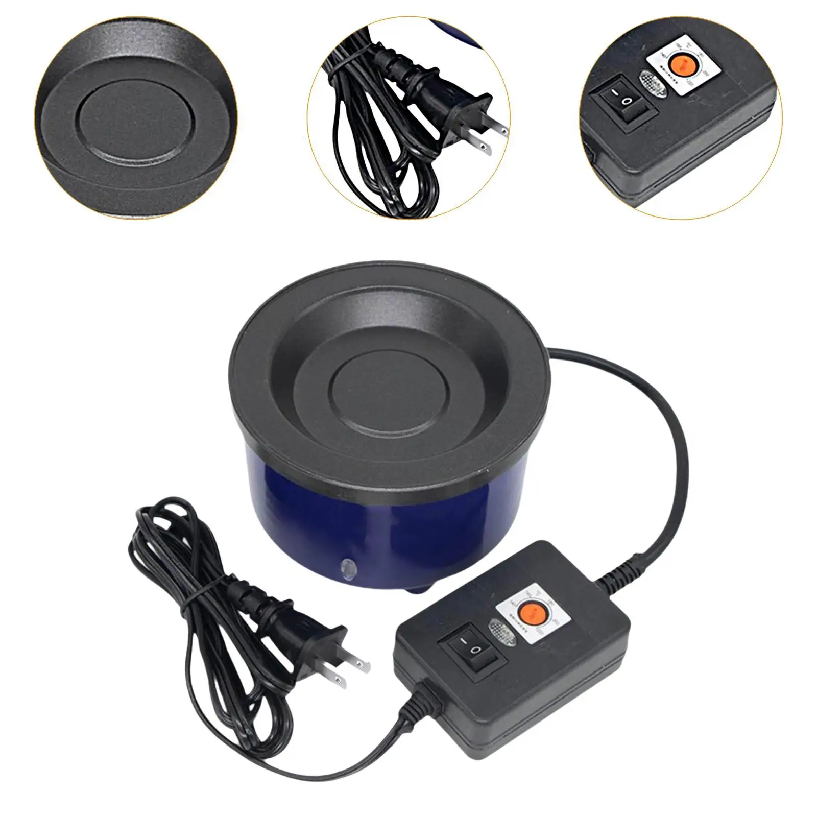 Hot Melt Glue Pot Sturdy Portable 200W Electric Adjustable Temperature Hot Glue Pot for Crafting Silk Floral Projects Dolls