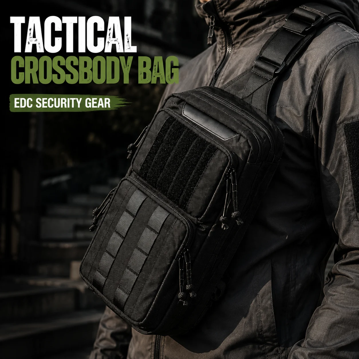 Tactical Crossbody Bag Anti Cut Protective Insert Pocket EDC Shoulder Sling Pack Outdoor Security Storage Work Bag