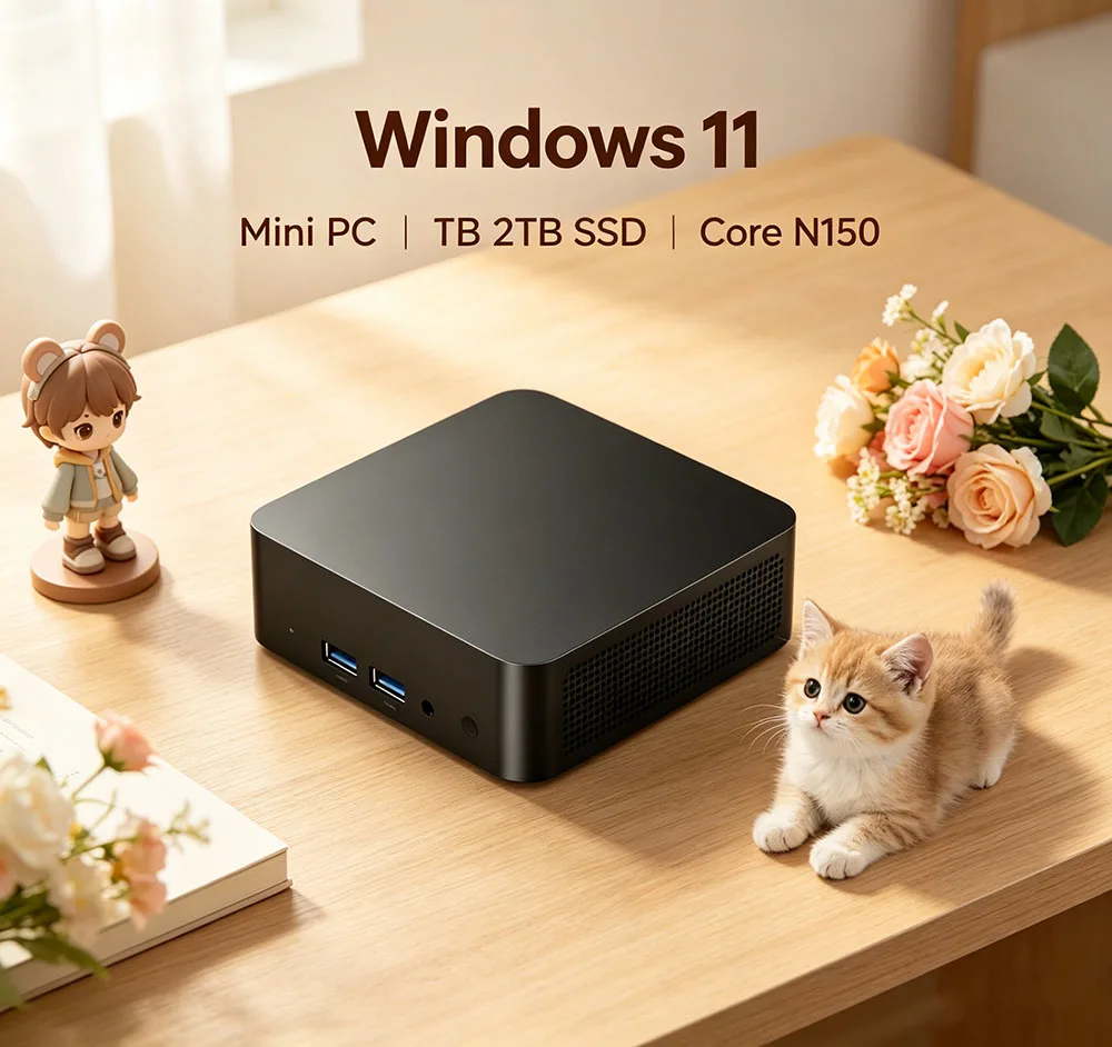 

2026 Mini PC Portable Computer Gaming PC 16GB 32GB RAM 1TB 2TB SSD Windows 11 Pro Office Study Wifi 6 BT5.2 Gamer PC Intel N150