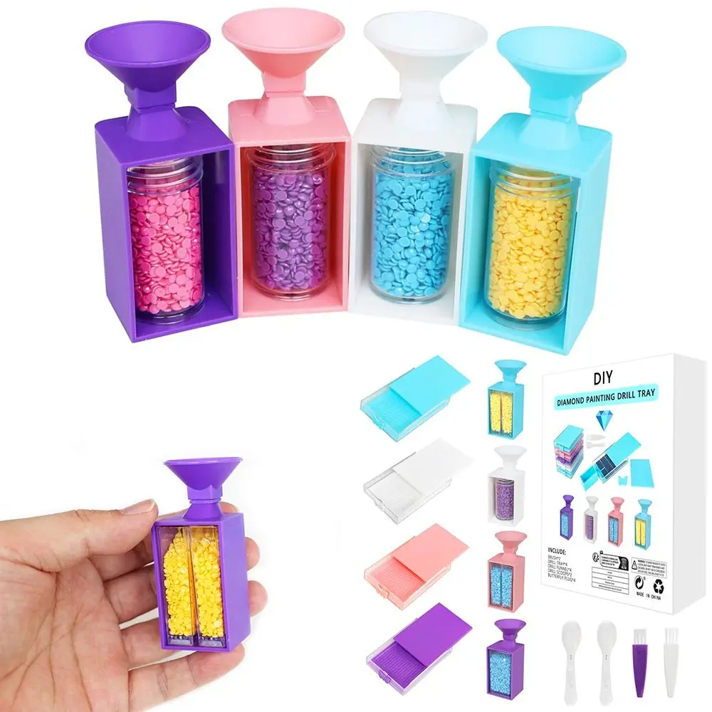 DIY Craft Embroidery Drills Funnel Cross Stitch Accessories Multifunctional Storage Container Box DIY Craft Beading Plates