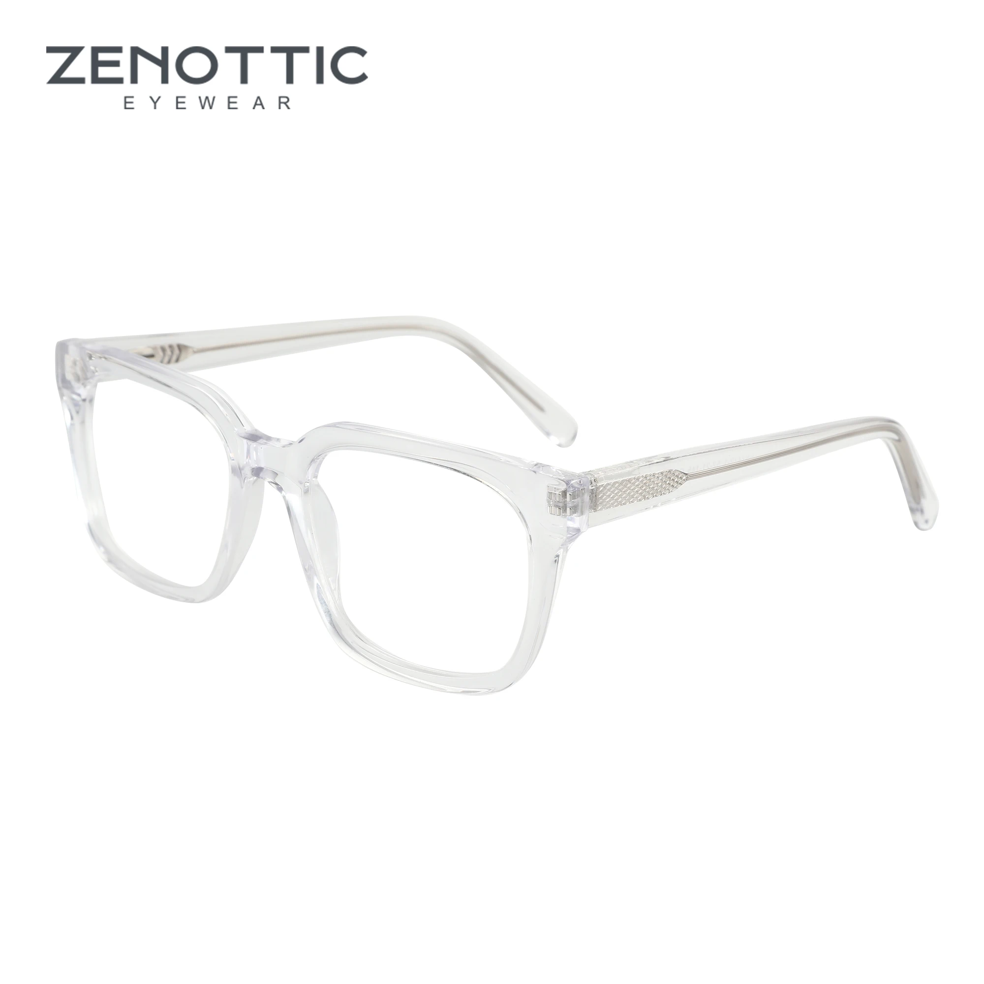 

ZENOTTIC New Arrivals Square Glasses Fashion Eyewear Acetate Non-Prescription Eyeglasses for Men Optical Glasses Frame SS7412