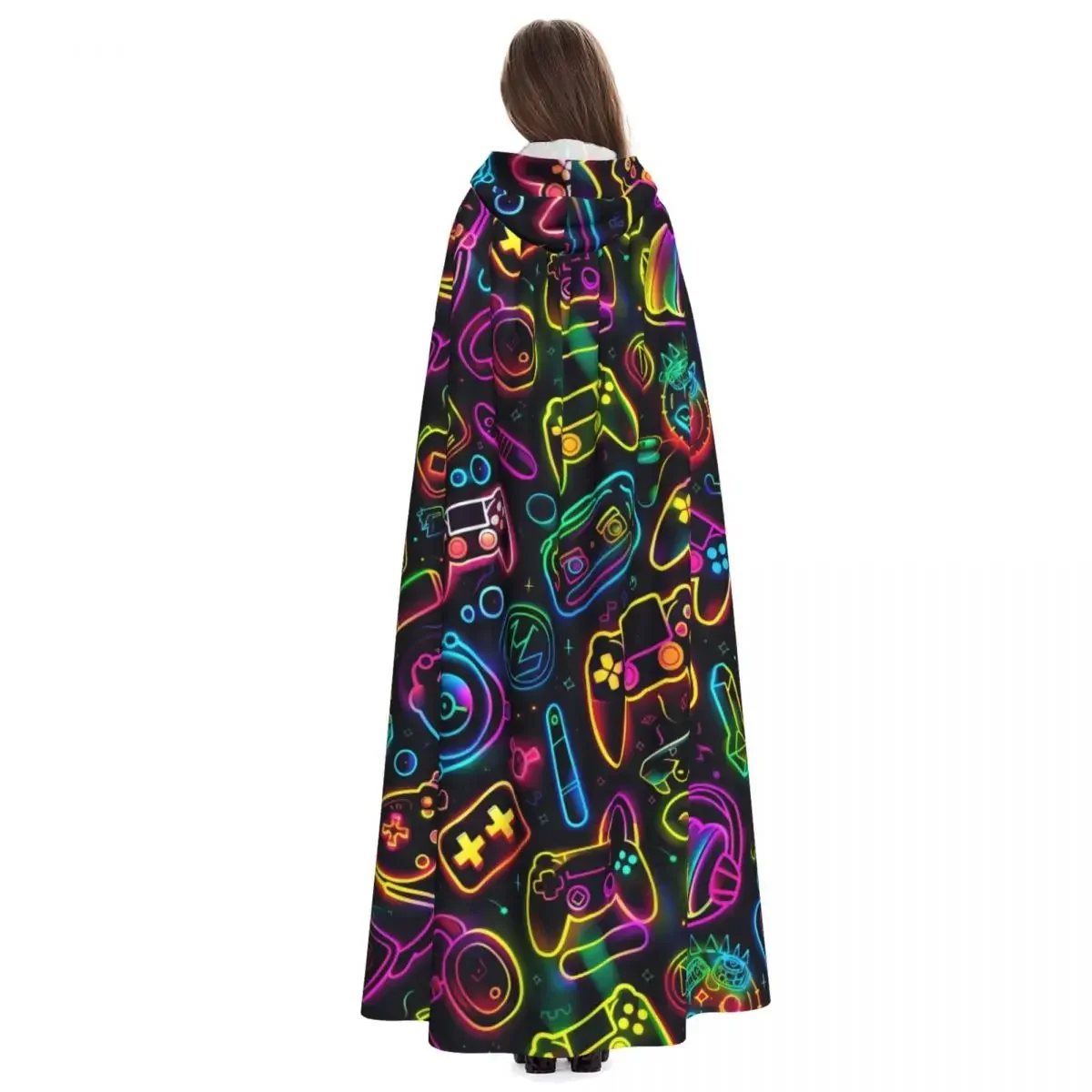 الكبار عباءة الرأس مقنعين لعبة فيديو القرون الوسطى زي الساحرة ويكا مصاص دماء قزم بوريم كرنفال الطرف