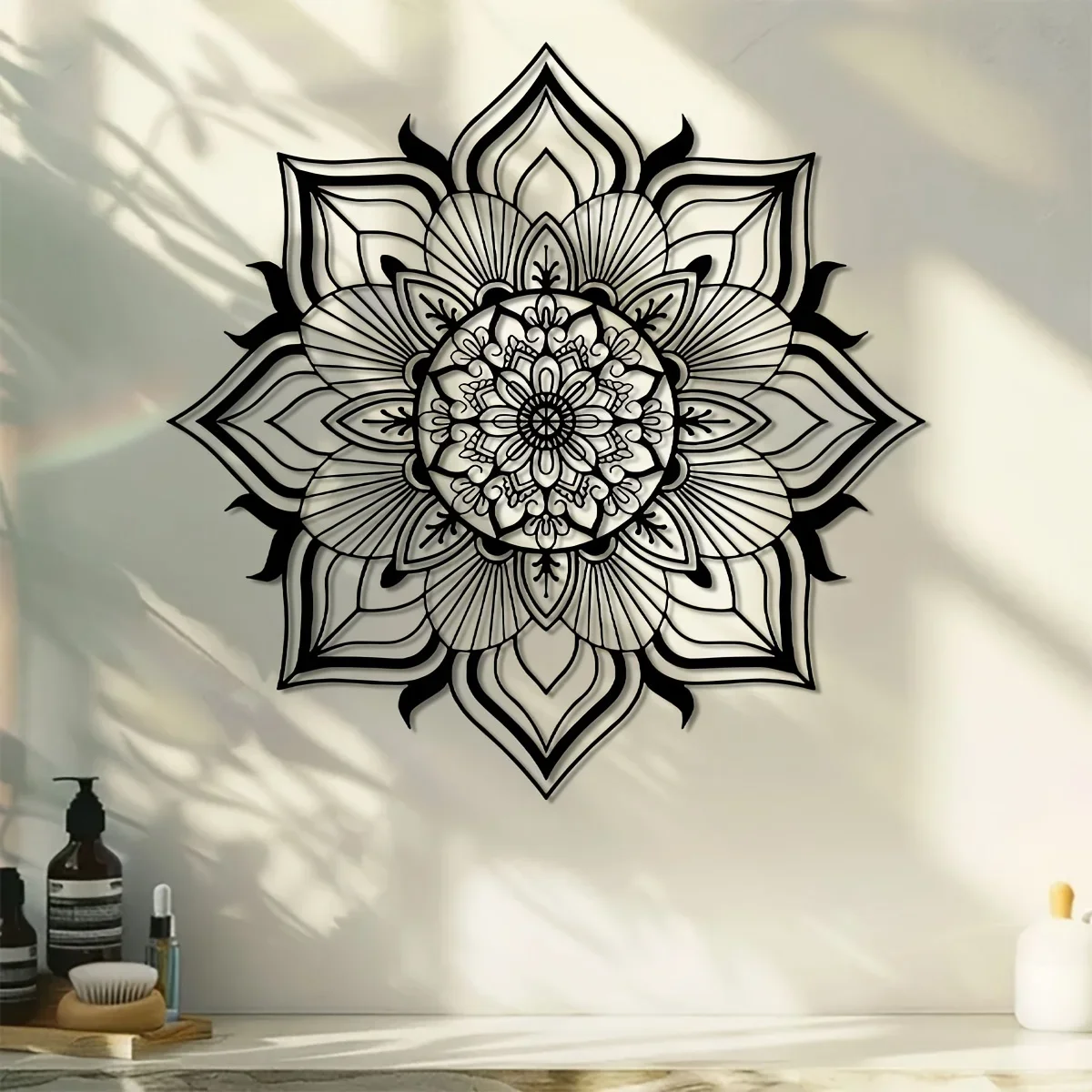 CIFBUY Iron Wall Art Modern Mandala Metal Sculpture Hanging Plaque Rustproof Home Patio Balcony Decor Ornament Accent