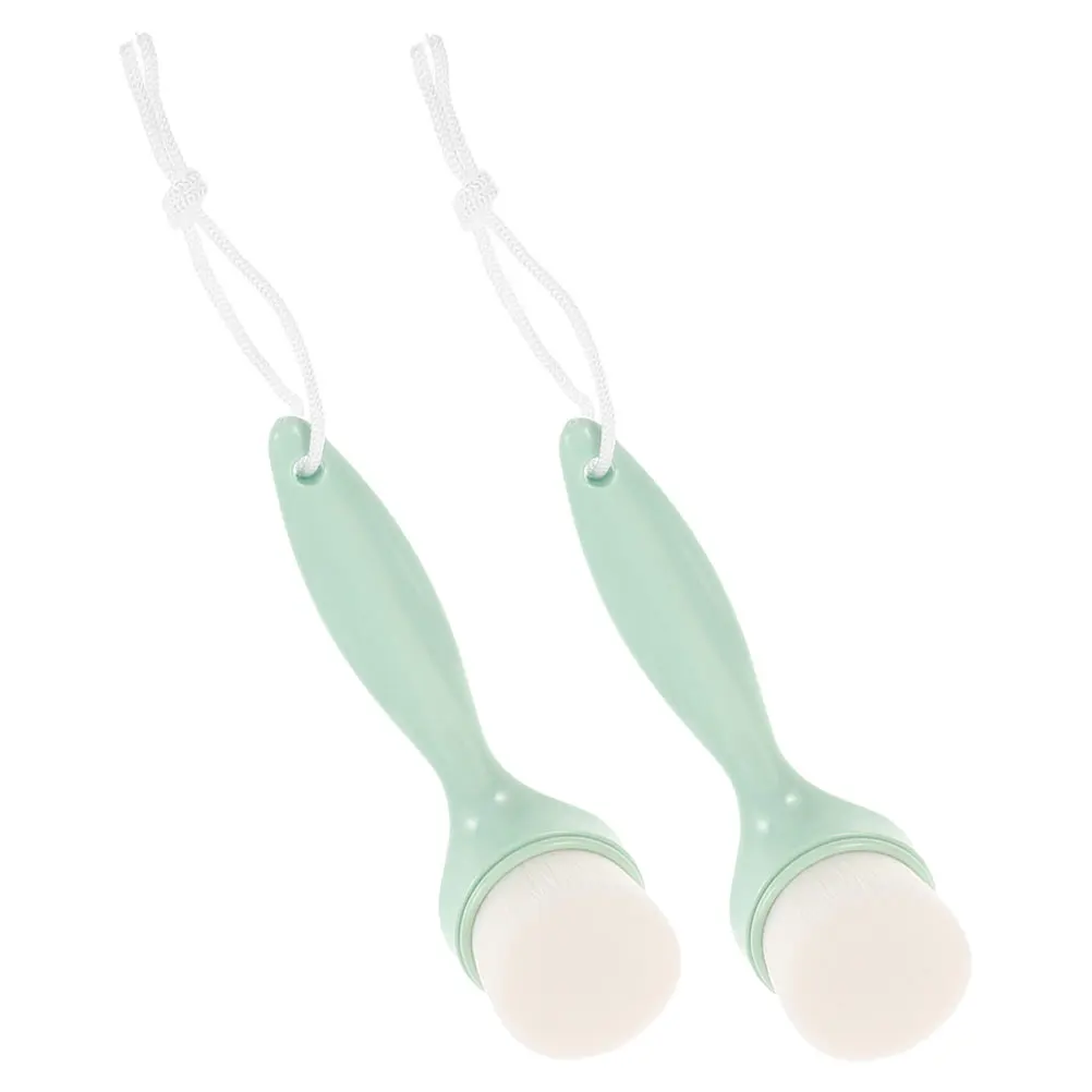 

2pcs Face Cleansing Brush Long Handle Soft Bristle Manual Facial Scrub Brush For Women Travel Face Washing Exfoliator Skin Care