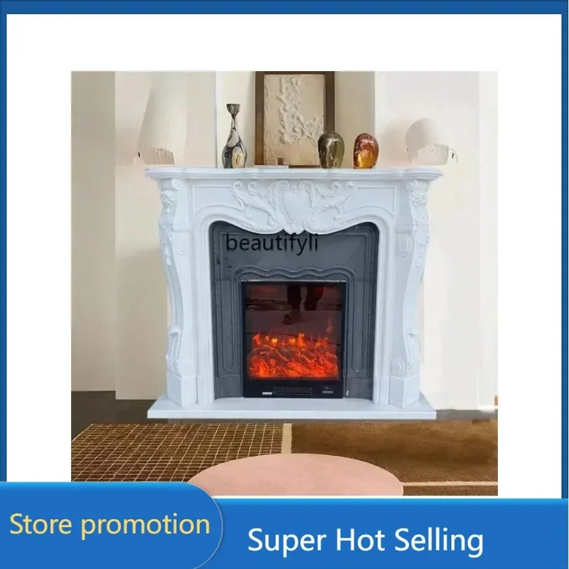 PPP cqyMarble fireplace white marble European stone caring retro interior entrance decoratie cabinet ornament stone firepla