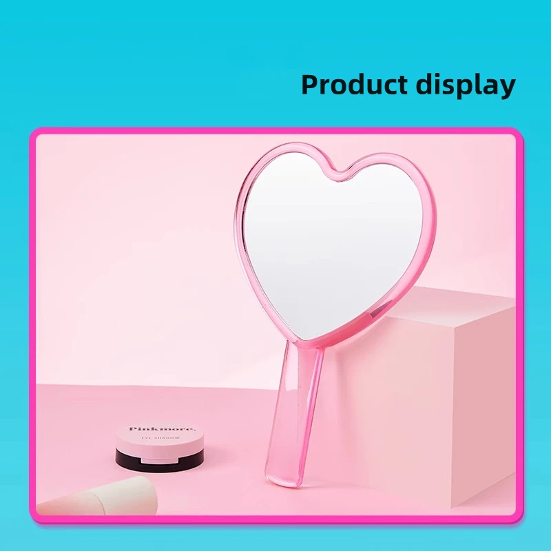 MINISO Barbie 65th Anniversary Daylight Shine Series Jelly Heart Handheld Makeup Mirror Girly  Beauty  Birthday Gift