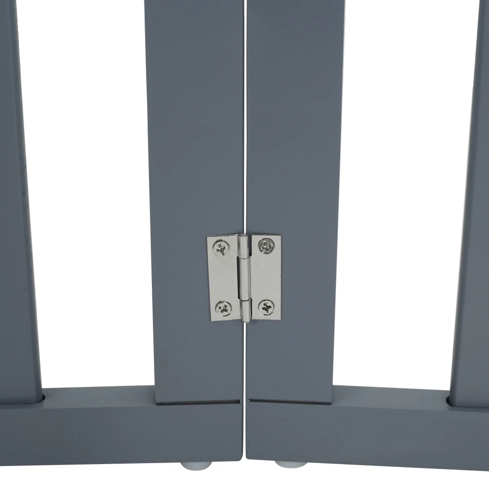 Voltsify Wooden Foldable Freestanding Panel Pet Gate, White & Grey for Entryways Halls Bedrooms