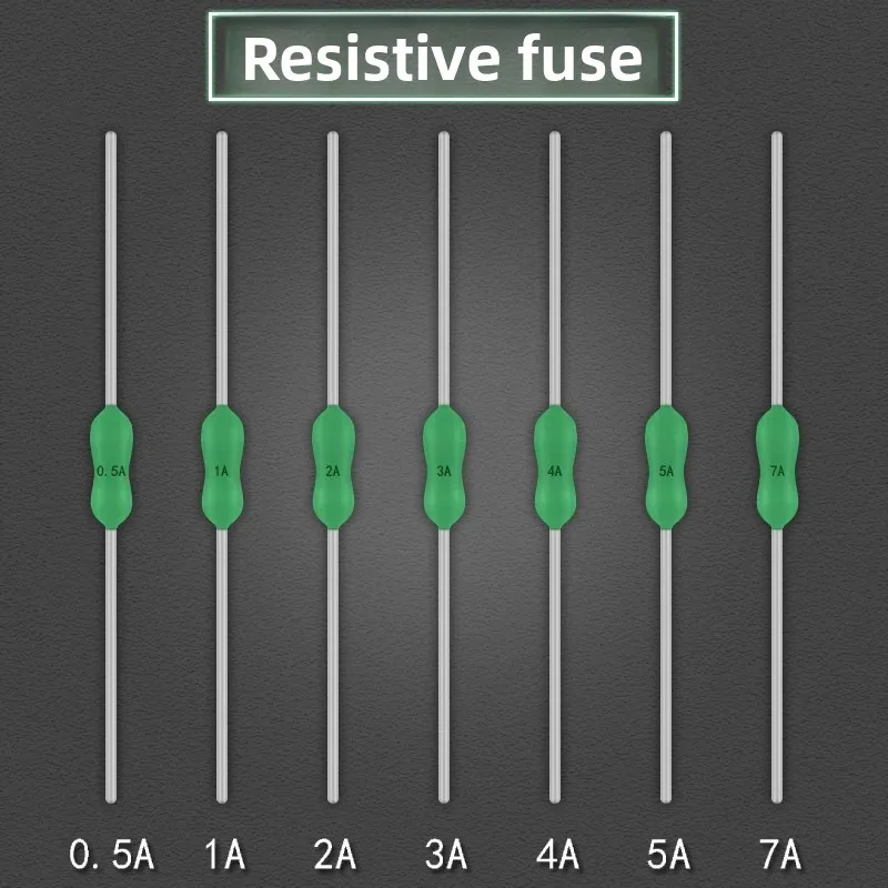 10PCS 2.4x7mm Axial Lead Green Fuse 125/250V Fast Blow PICO Resistance Fuse 63mA-10A for Electronic Components Protection