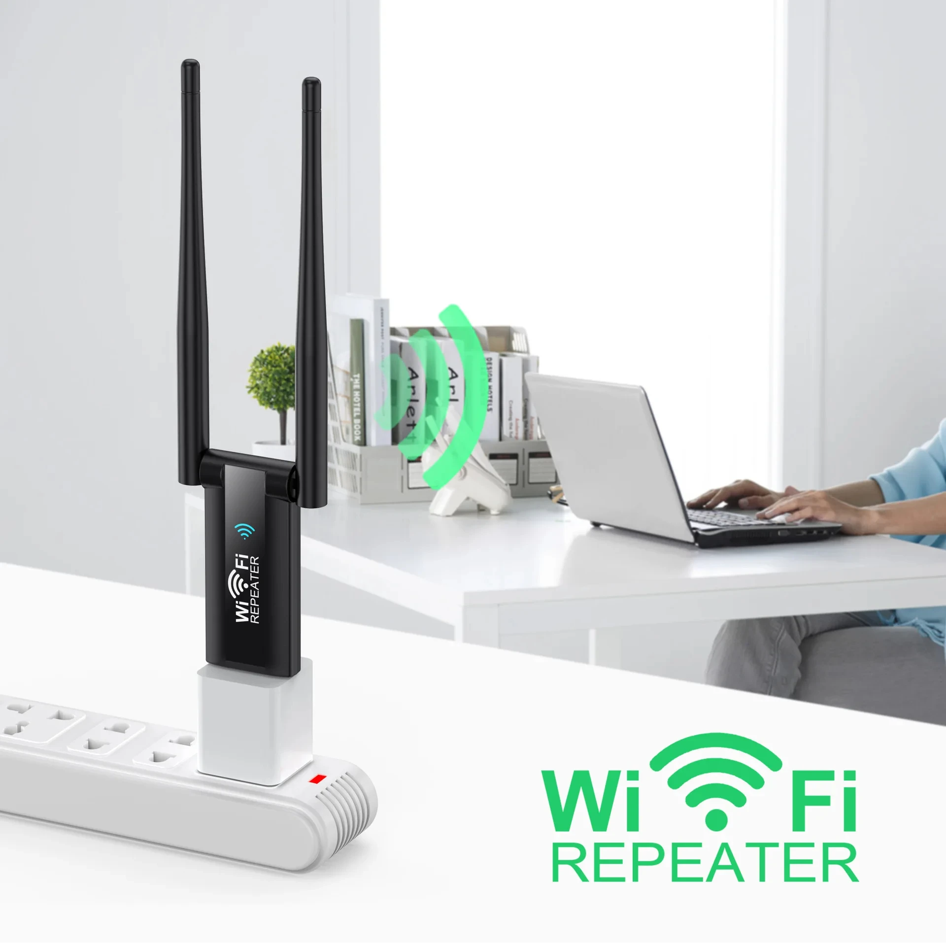 300Mbps WiFi Repeater 2.4G Wireless WiFi Router Wi-Fi Signal Extender Amplifier Long Range Wi-Fi Booster with Antenna for PC