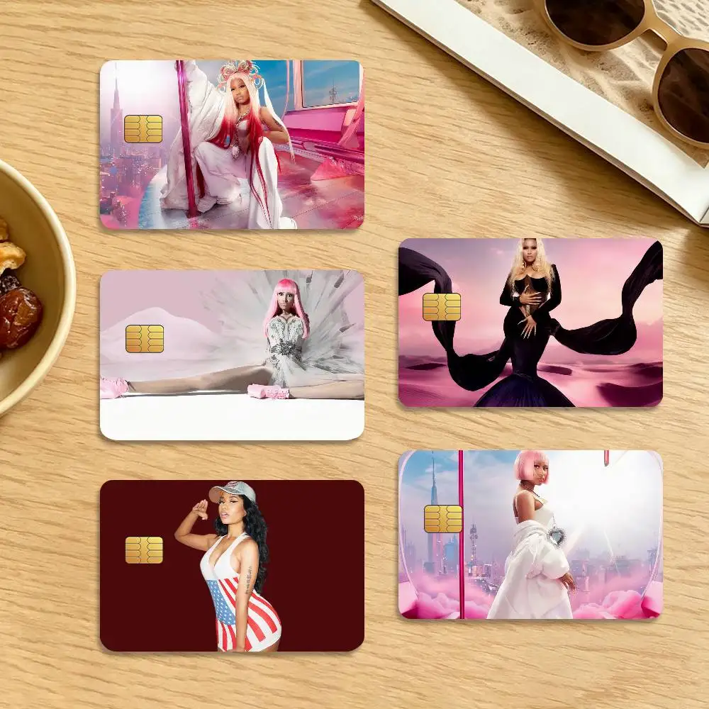 Rapper Nicki Minaj 4Pcs Waterproof Scratch Resistant Card Skin Stickers Fashion Decorative for Credit Debit Bank