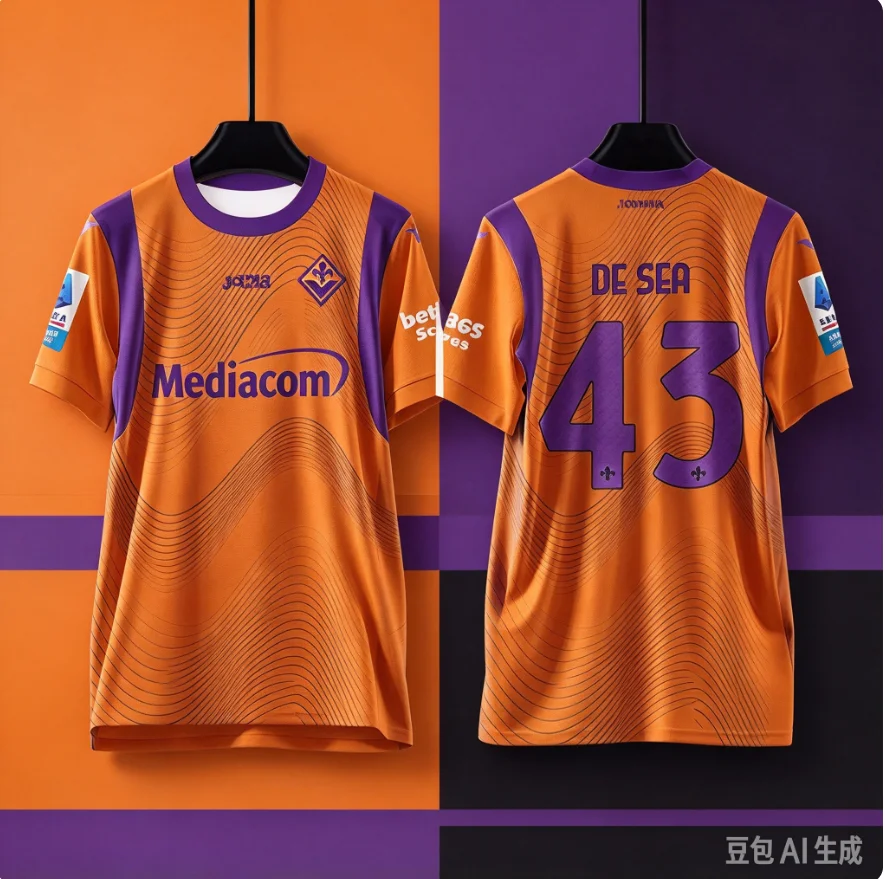 26/27 David De Gea #43 Men Soccer Breathable Dry-fit Top Adult T-shirt Fiorentina Unisex Outdoor Sports Training Football