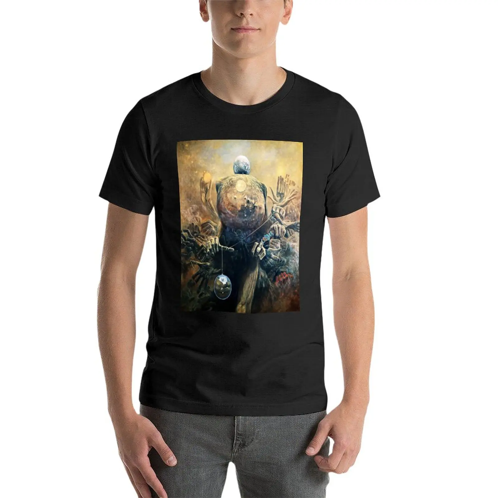 Untitled, by Zdzis?aw Beksiński T-Shirt quick drying for a boy tops customs mens graphic t-shirts hip hop image 3