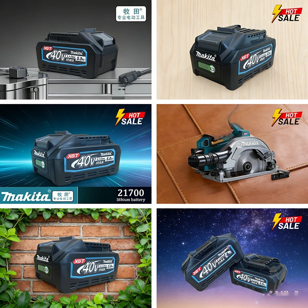 Original Makita 40V 5.0Ah 21700 Battery Sustained High-Power Output for All-Day XGT Tool Performance