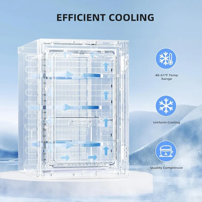 Antarctic Star 0.6Cu. Ft. Freestanding Counter-top Wine Cellar Mini Fridge, 4-Bottle Red Wine Beverage Refrigerator,Portable