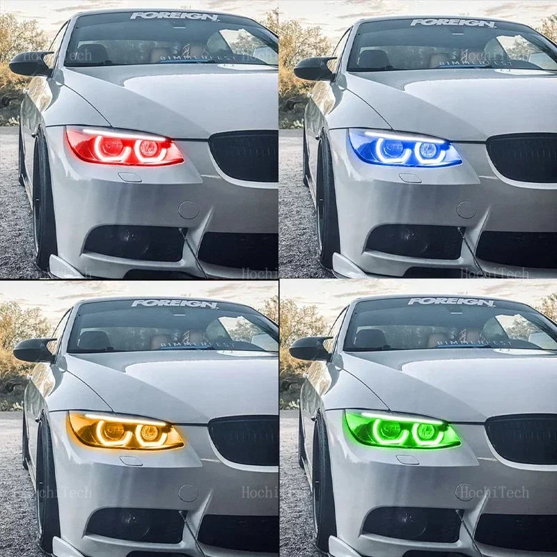 APP التحكم RGB متعدد الألوان DTM M نمط كريستال Led عيون الملاك مجموعة حلقات لسيارات BMW 3 Series E90 E92 E93 M3 2007-2013 كوبيه كابريوليه