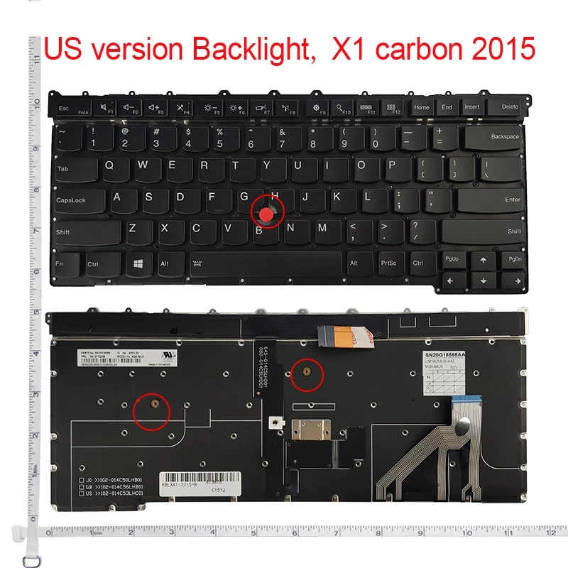 Klawiatura US/RU/SP dla Lenovo ThinkPad X1 Yoga 2019 Gen 4TH 2020 5TH/X1 Carbon Gen 3 3rd 2015 64700-2EA SN8341BL — zdjęcie produktu 3