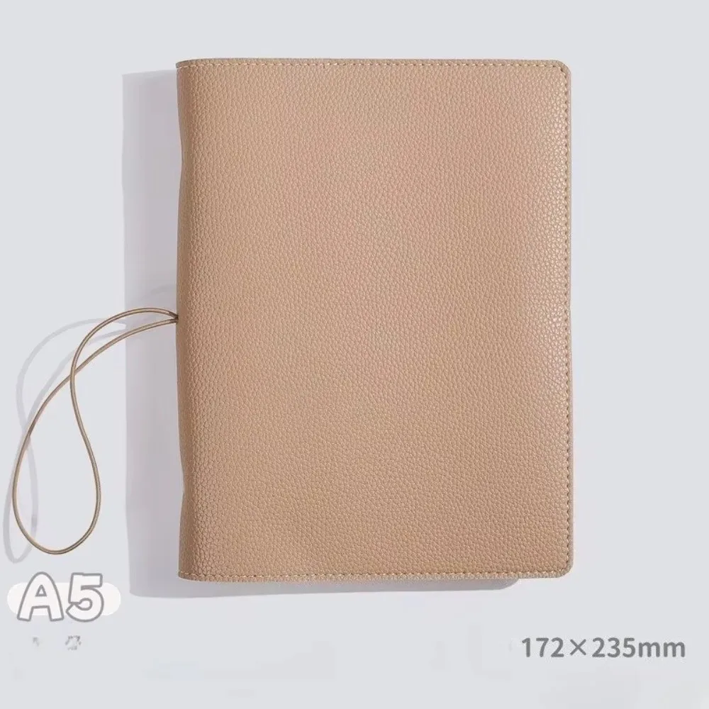 Korean A5 Book Cover DIY Binder Replaceable Notebook Leather Cover PU Leather Diary Agenda Planner Cover Album Stationery
