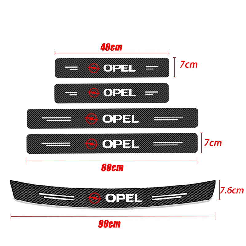 Car Anti-skid and anti-scratch of carbon fiber threshold stripFor Opel Astra j g Insignia Corsa d Vectra c Zafira a Auto Gadgets