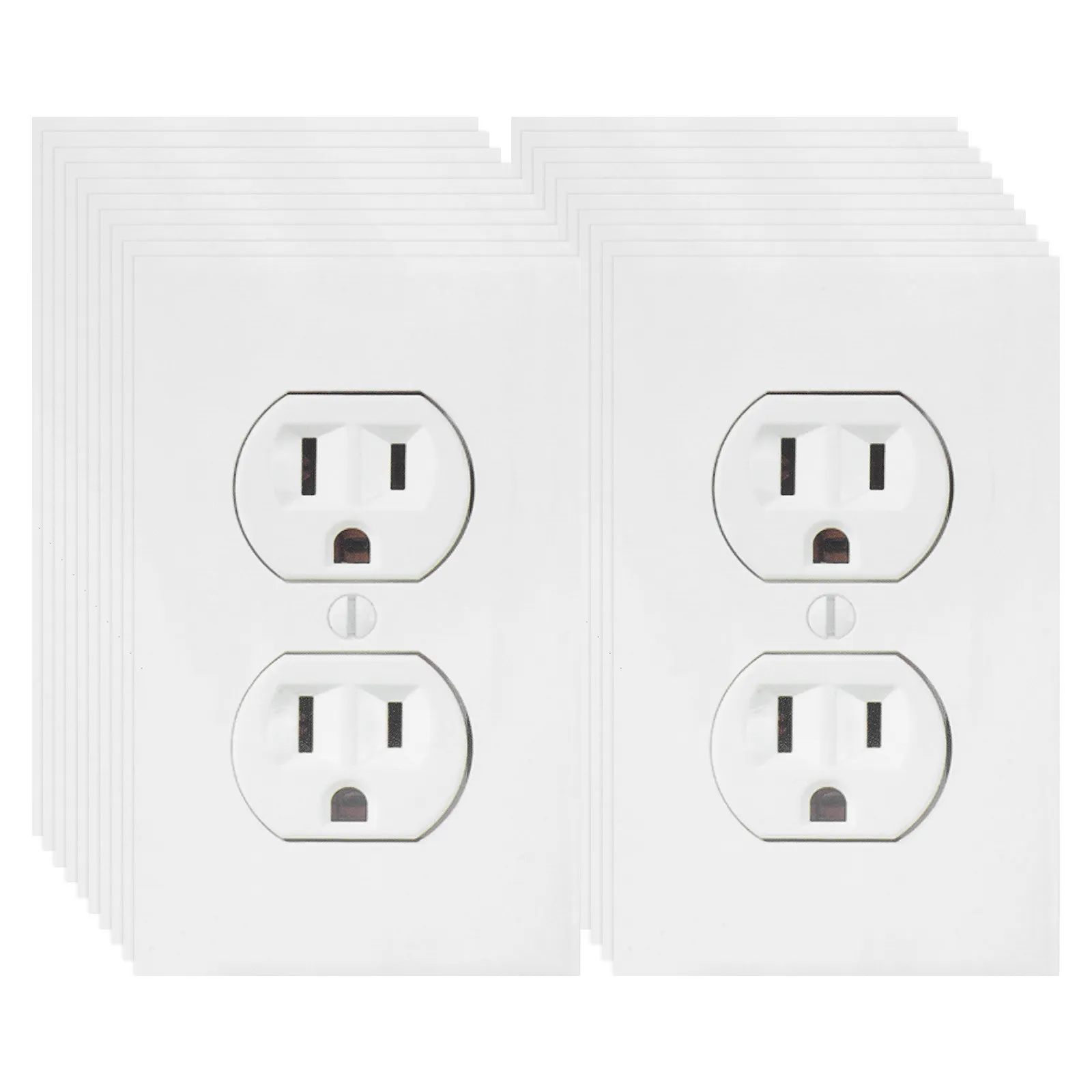 20Pcs Simulated Power Socket Stickers Realistic Fake Outlet Covers Office Home Prank Decorative Vinyl Stickers